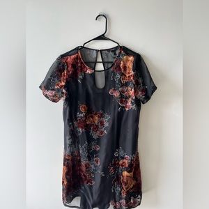 Floral velvet dress